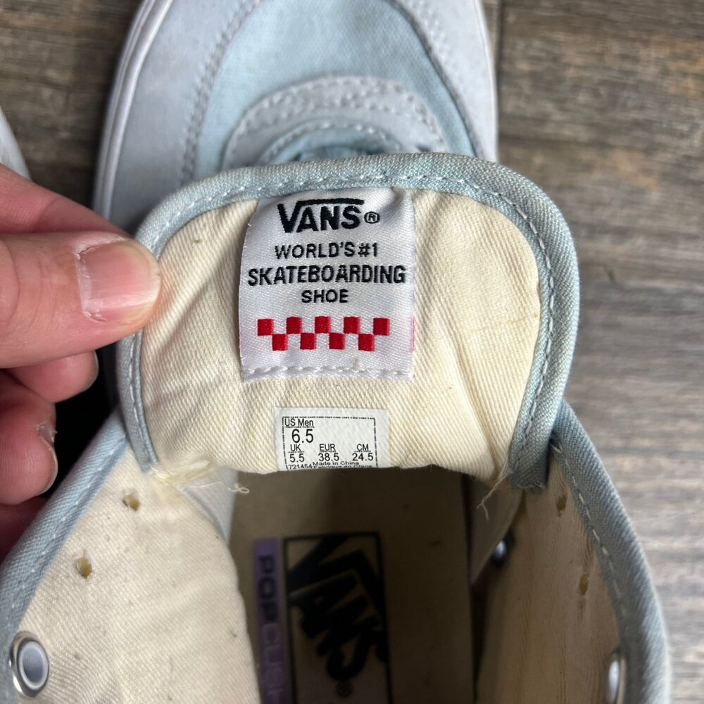Vans Gilbert Crockett Collab Skate Hi-Top Shoes Size Mens 6.5 Light Blue Suede - Picture 2 of 5